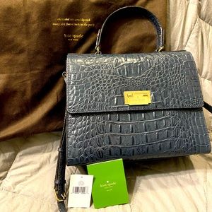 Kate Spade Doris Orchard Valley Croc Navy
